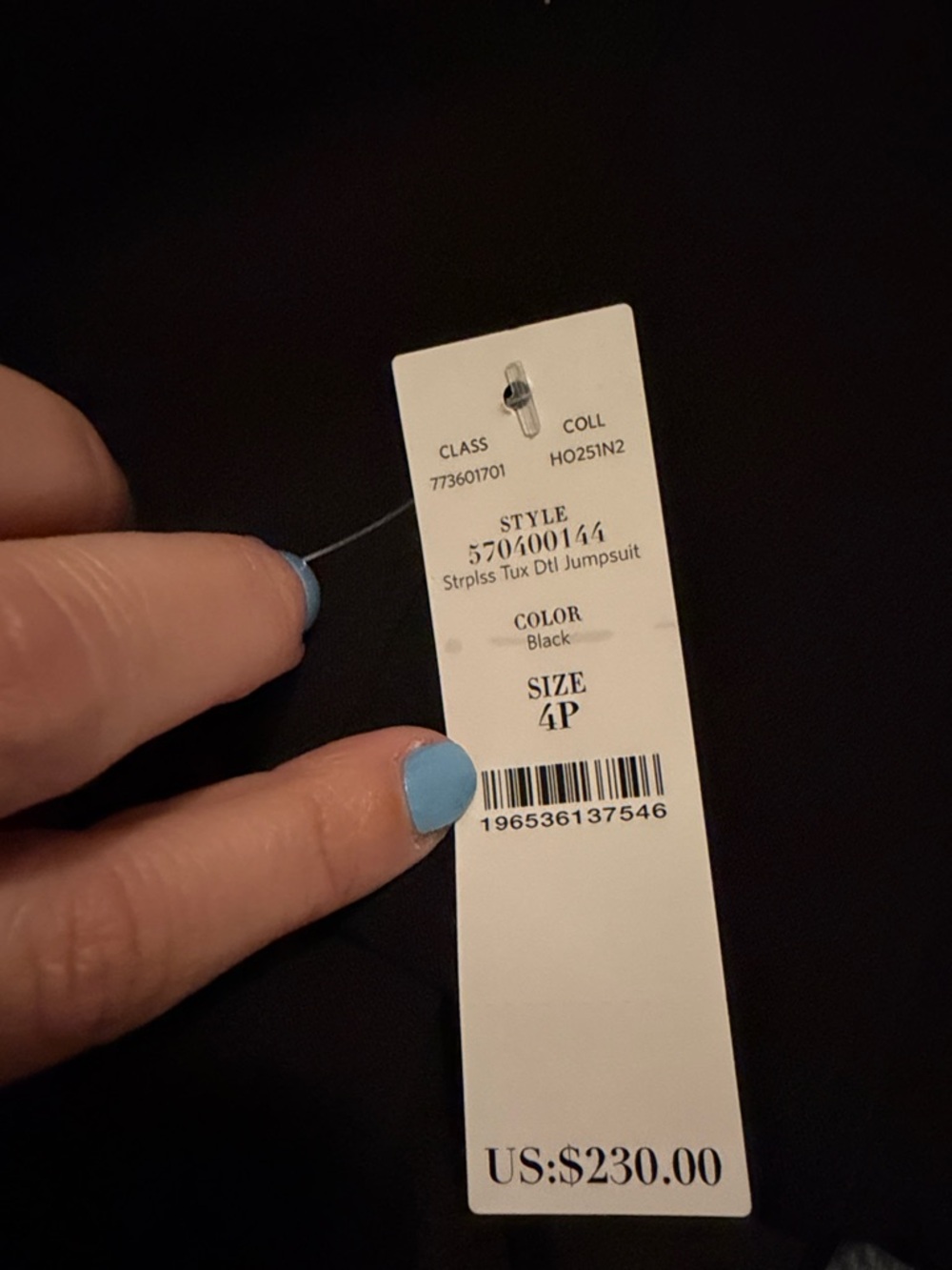 WHBM Double Weave Tuxedo Jumpsuit size 4 - Picture 6 of 6